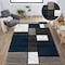 World Rug Gallery Contemporary Modern Boxes Design Soft Area Rug 5'3'' x 7'3'' Navy 106NAVY5X7 - alternate 7
